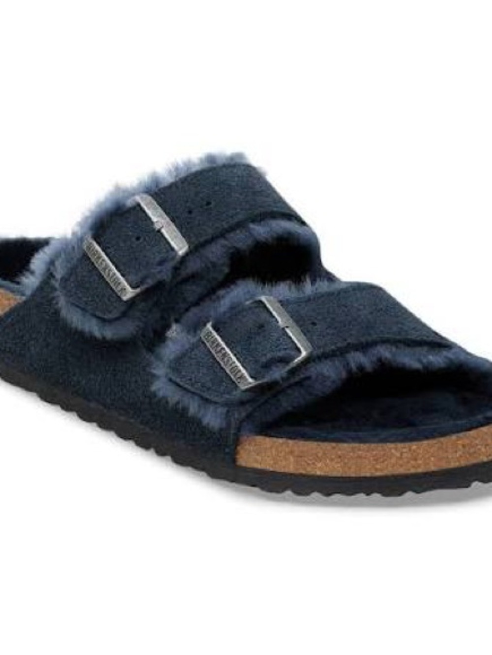 Birkenstock Navy Faux-Fur Lined Arizona Shearling Sandal